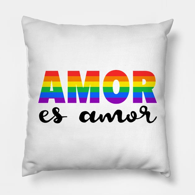 Amor es amor - Dia de San Valentin o onomastico - Diseño en negro Pillow by verde