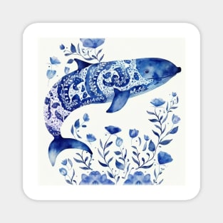 Majestic sea dolphin in navy blue Magnet