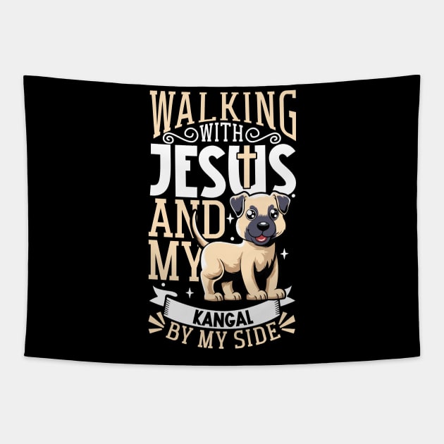 Jesus and dog - Kangal Shepherd Tapestry by Modern Medieval Design