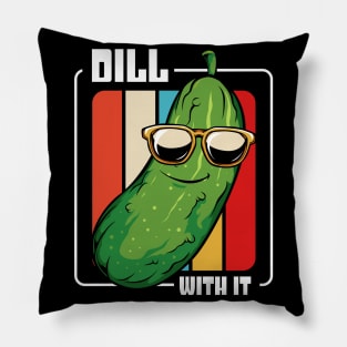 Pickle - Retro Style Dill Cool Vintage Vegetable Vegan Pillow