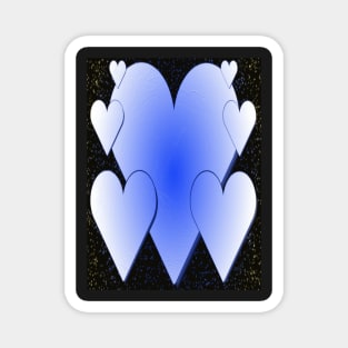 Blue Hearts-Available As Art Prints-Mugs,Cases,Duvets,T Shirts,Stickers,etc Magnet