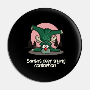 Contortionist T-Shirt Santas Deer Rudolph Exercise Christmas Pin