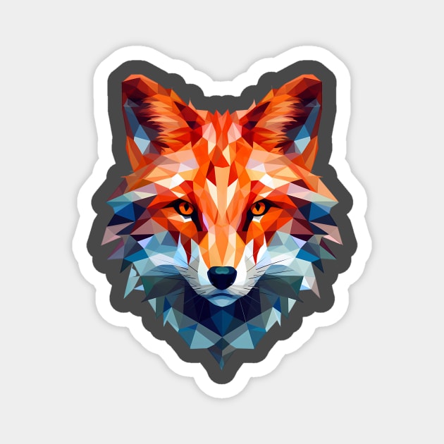 Geometric fox head in triangle look Magnet by Unelmoija