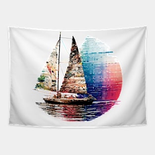 Sailing Boat Sea World Ocean Beauty Discovery Travel Tapestry