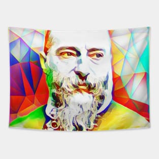 Jean-Baptiste Alphonse Karr Colourful Portrait | Jean-Baptiste Alphonse Karr Artwork 11 Tapestry