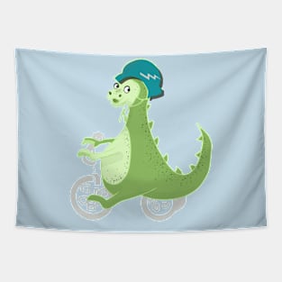 Cute Dinosaur on Trike Tapestry