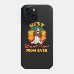 Best Basset Hound Mom Ever Mother's Day Dog puppy Lover Cute Sunser Retro Phone Case