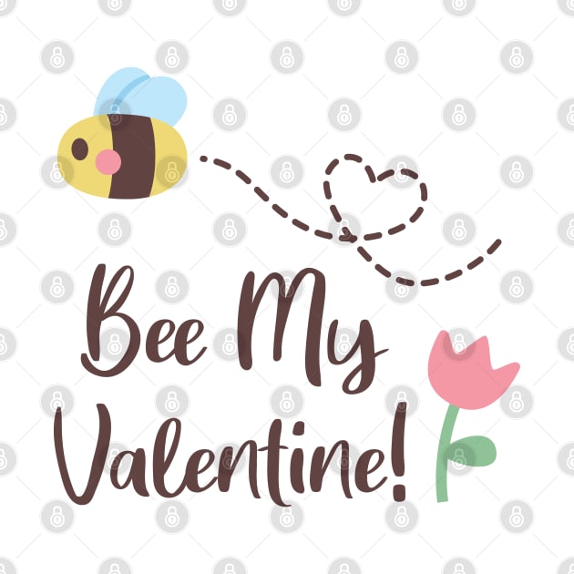 Cute Little Bee My Valentine Flying Heart Trail by rustydoodle