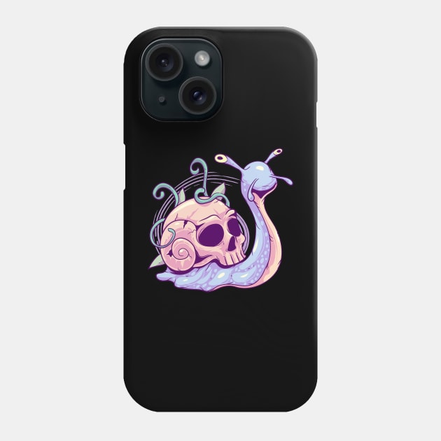 Snail Skull Phone Case by DionArts