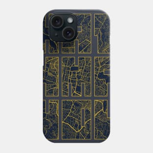 Kathmandu, Nepal City Map Typography - Gold Art Deco Phone Case