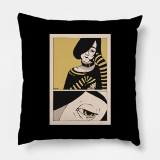 Bored girl in manga/comics style Pillow