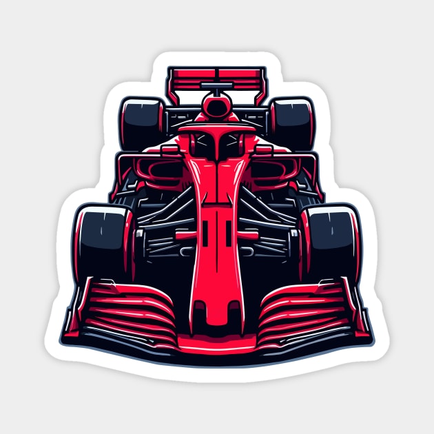 Red formula 1 car Magnet by Mpd Art