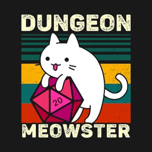 Dungeon Meowster Gamer Cat DnD T-Shirt