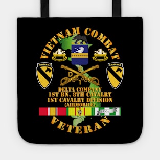 Vietnam Combat Cavalry Veteran w Delta - 1st Bn 8th Cav COA - 1st Cav Div SSI Tote