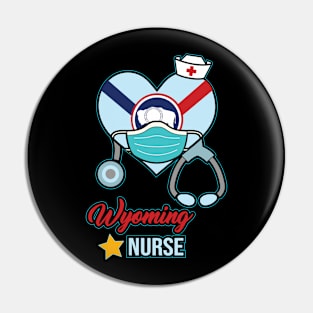 Wyoming Nurse - Love RN LPN CNA State Nursing Gift Pin