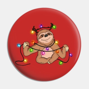 Sloth Christmas Lights Xmas Gift Pin