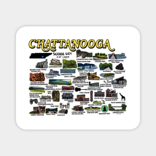 Chattanooga Map Art Magnet