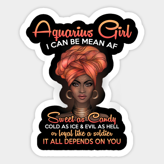 Aquarius Birthday Queens Are Born In January 20 February 18 Funny Zodiac Girls Birthday Black Women Sticker Teepublic