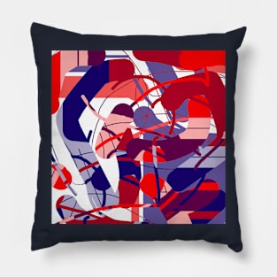 Red, blue and purple Pillow