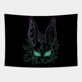 polygon bunny mask Tapestry