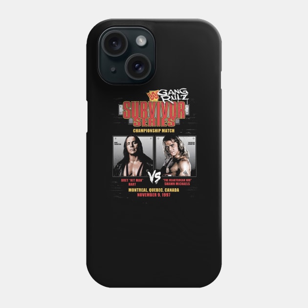 Shawn Michaels Vs Bret Hart 1997 Survivor Series Phone Case by Holman