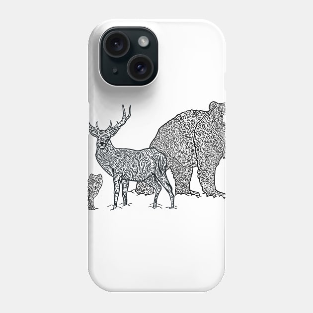 Winter Woodland Animals Xmas Phone Case by Vector Deluxe