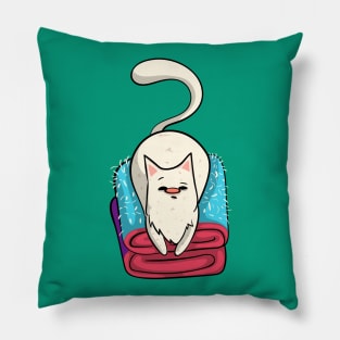 White Cat - Fur Shedder Design Pillow