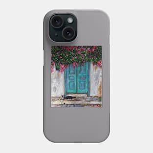 Door with Bougainvillea and a Cat Phone Case