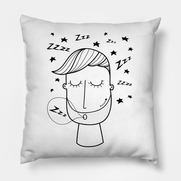 Zzzz zzzz Pillow by coclodesign