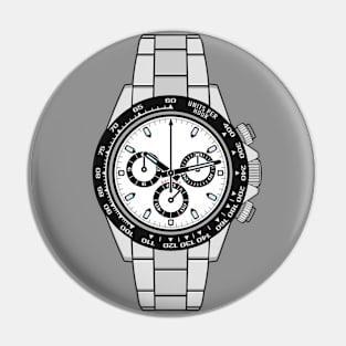 White Dial Racing Watch Pin