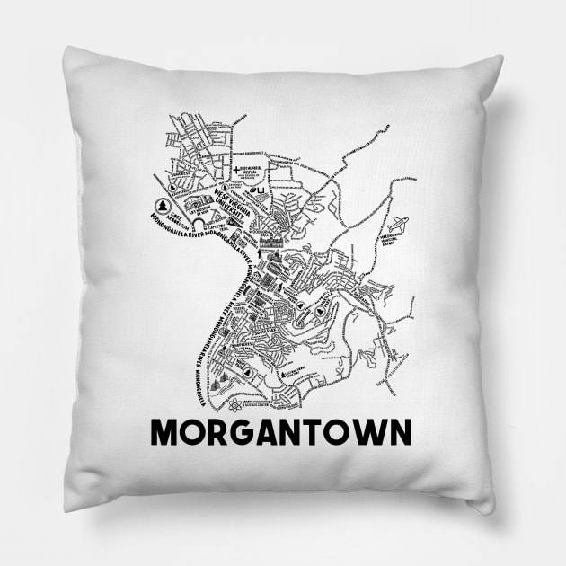 Morgantown Map Pillow by fiberandgloss