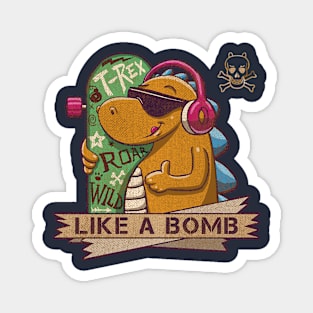 cool skater dino thumbs up Magnet