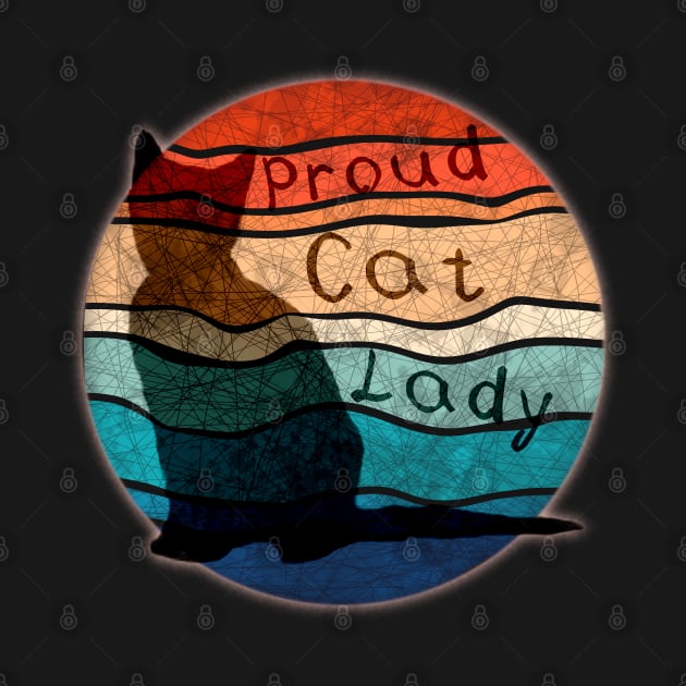 Vintage beach cat - proud cat lady dark by RedHeadAmazona