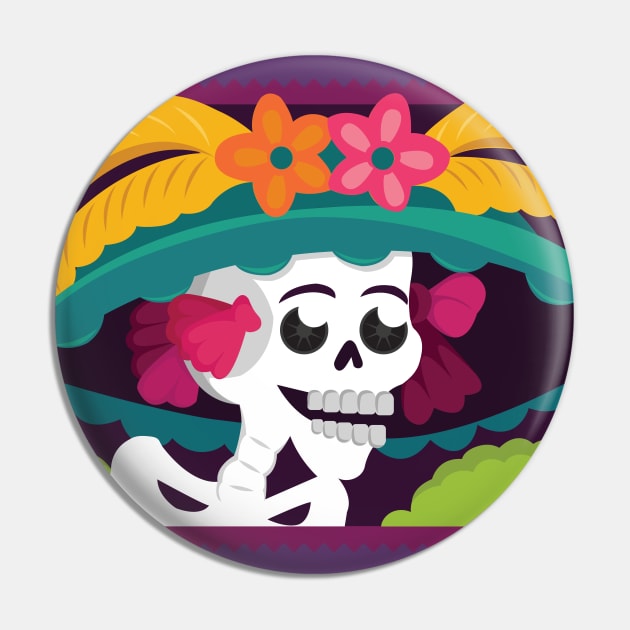 Mexican Day Of The Dead Catrina Skull / Traditional Cultural Icon in México by Akbaly Pin by Akbaly