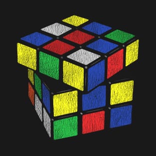 Vintage Cube Print - Rubik's Cube Inspired Design T-Shirt