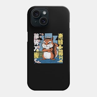 Disgruntled Squirrel Japanese Art Print Phone Case