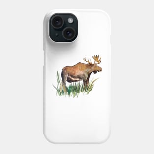 Bull Moose Watercolor Sketch Phone Case