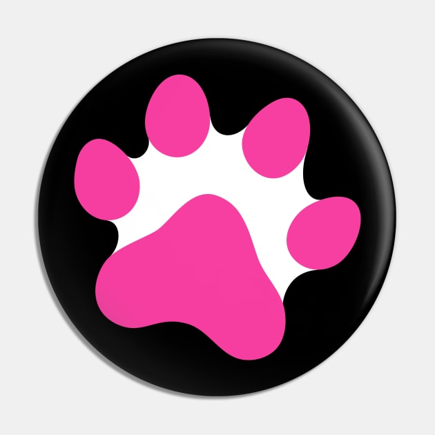 Hot pink paw print Pin by Mhea