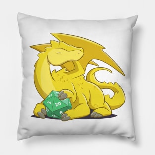 Yellow Dragon d20 Pillow