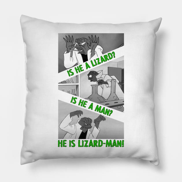Lizard-Man! Pillow by GradientPowell