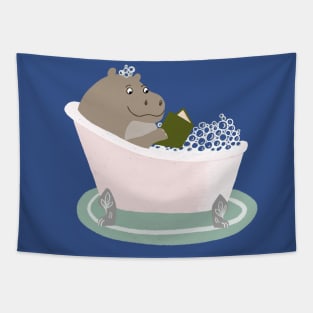 Hippopotamus Reading Tapestry