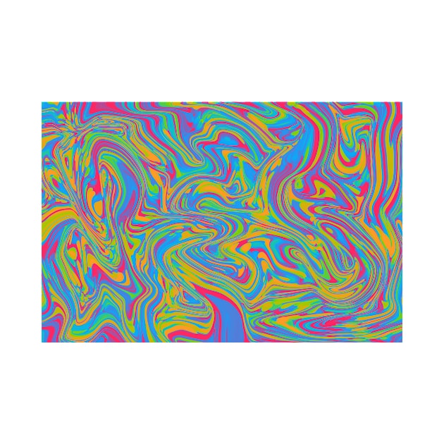 Panromantic Pride Abstract Wildly Swirled Paint by VernenInk