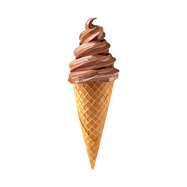 Soft Serve Icecream Chocolate Cone by Art by Deborah Camp