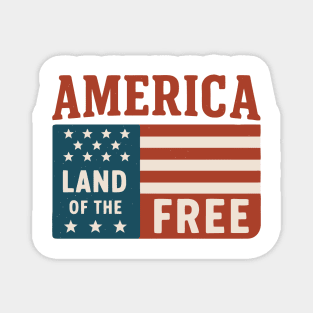 America land of the free flag grid art Magnet