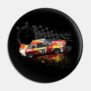 Retro Racing T-Shirt - BMW 3.0 CSL Bat Mobile Design Pin