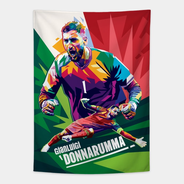 Gianluigi Donnarumma Pop Art illustration Tapestry by RJWLTG