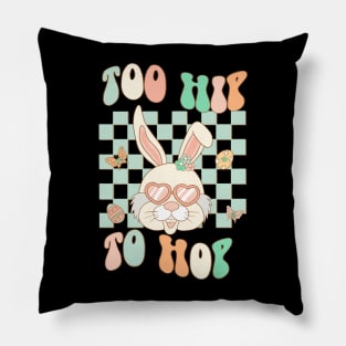 Retro Easter Bunny Too Hip to Hop Pillow