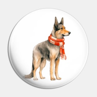 Winter dog Pin