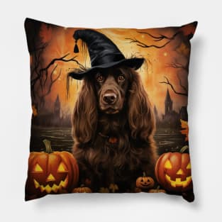 Sussex Spaniel Halloween Pillow