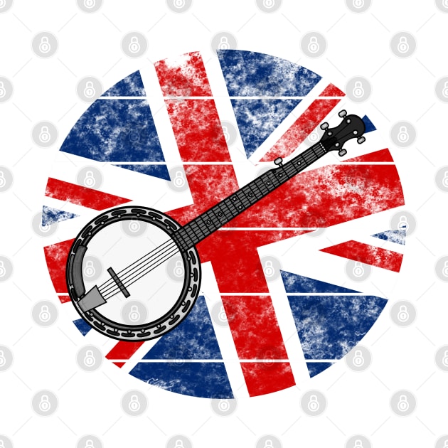 Banjo UK Flag Britain Banjoist British Musician by doodlerob